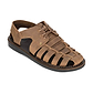 Elliot Oiled Brown Leather Sandal - Front View