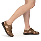 Model wearing Elliot Oiled Brown Leather Sandal - Side View