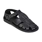 Finn Black Leather Sandal - Front View