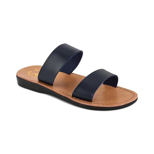 Aviv - Vegan Leather Sandal | Blue front view