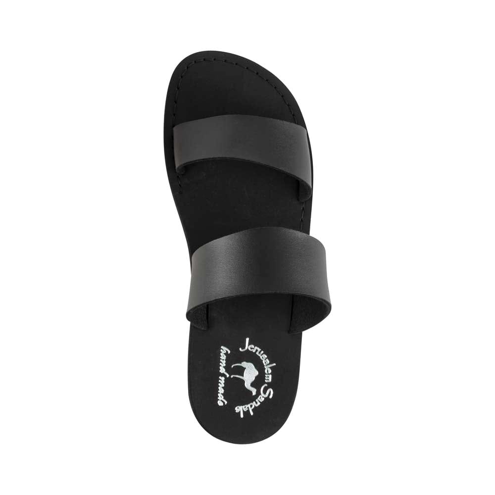 Aviv - Vegan Leather Sandal | Black up view
