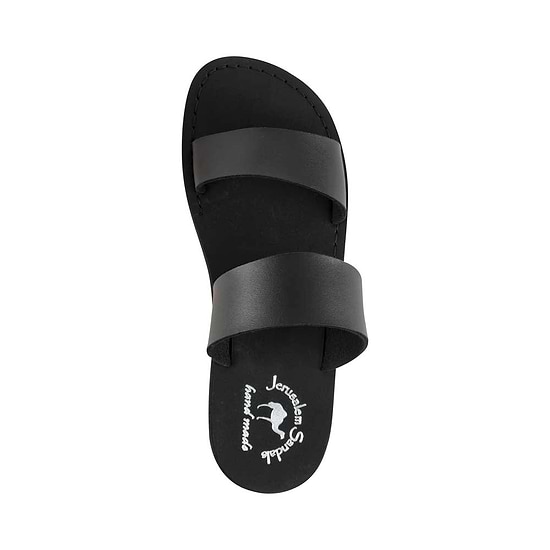Aviv - Vegan Leather Sandal | Black up view