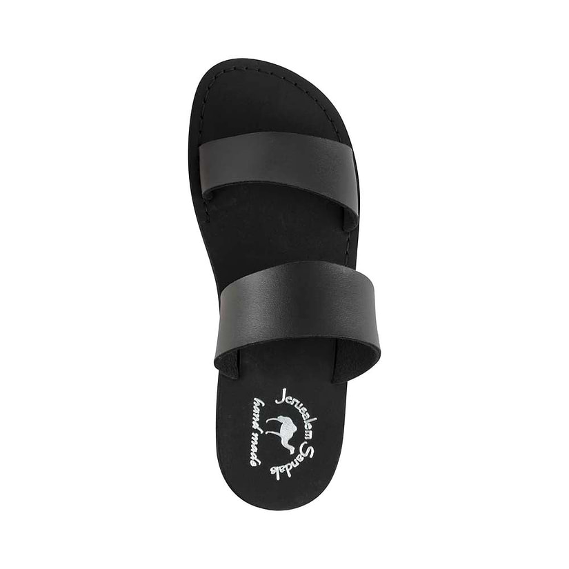 Aviv - Vegan Leather Sandal | Black up view
