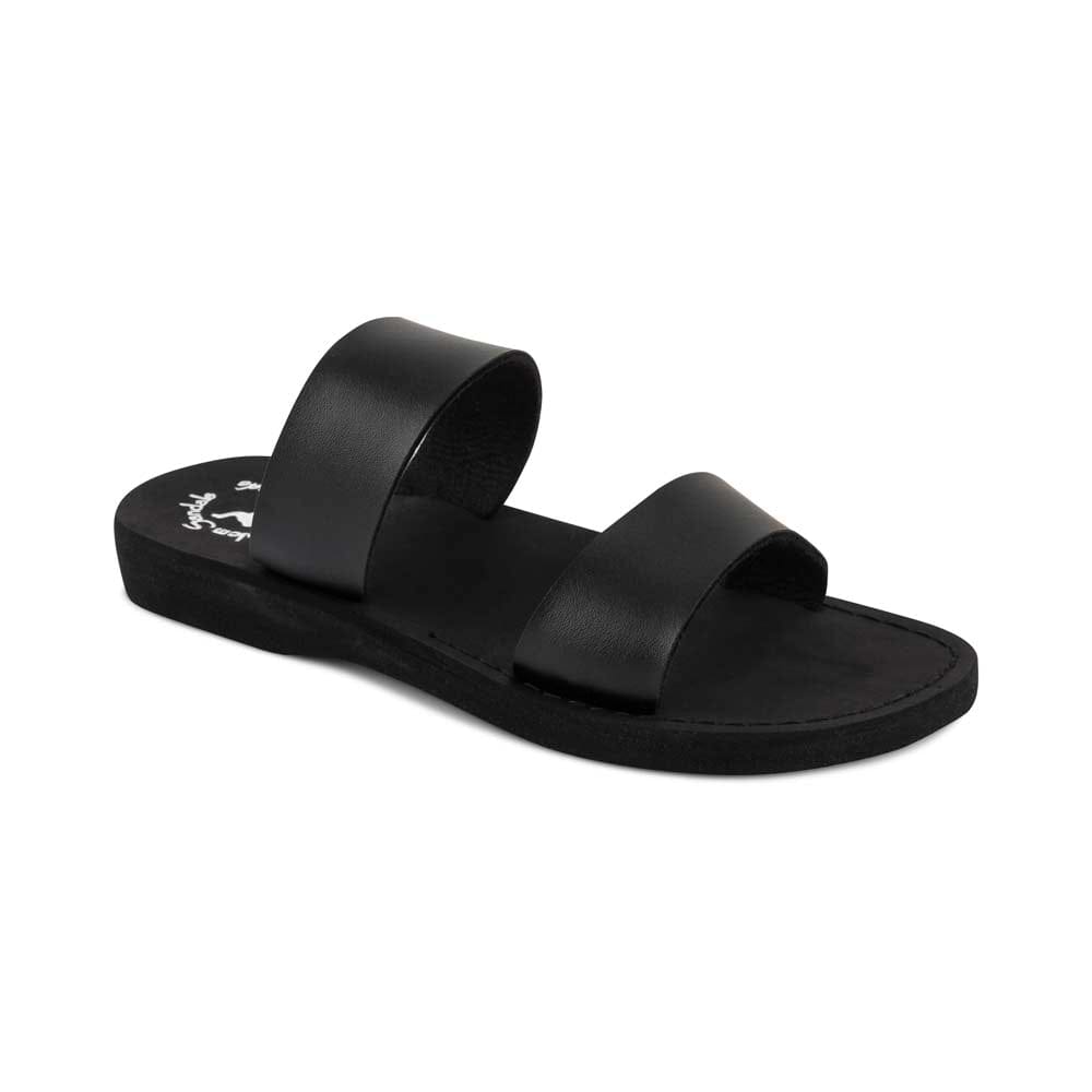 Aviv - Vegan Leather Sandal | Black front view