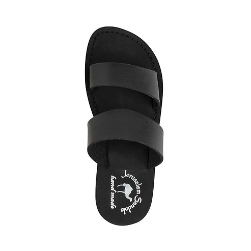 Aviv - Vegan Leather Sandal | Black up view