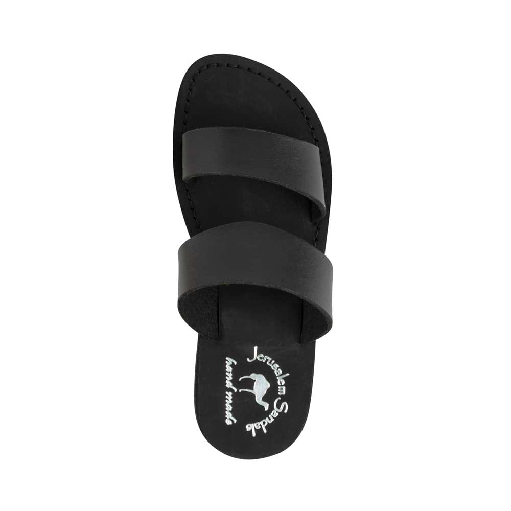 Aviv - Vegan Leather Sandal | Black up view