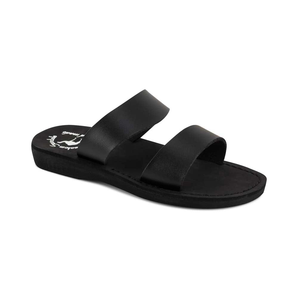 Aviv - Vegan Leather Sandal | Black front view