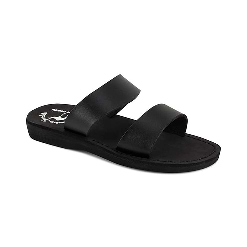 Aviv - Vegan Leather Sandal | Black front view