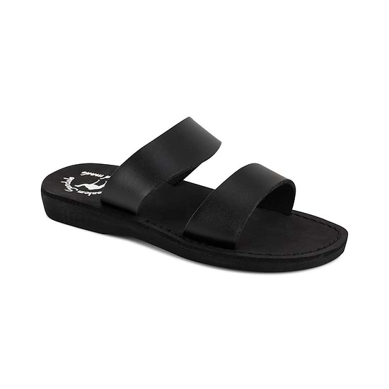 Aviv - Vegan Leather Sandal | Black front view