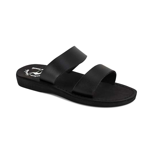 Aviv - Vegan Leather Sandal | Black front view
