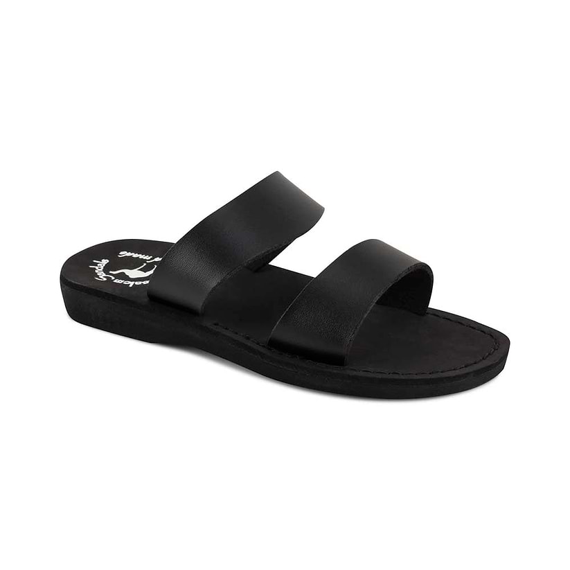 Aviv - Vegan Leather Sandal | Black front view