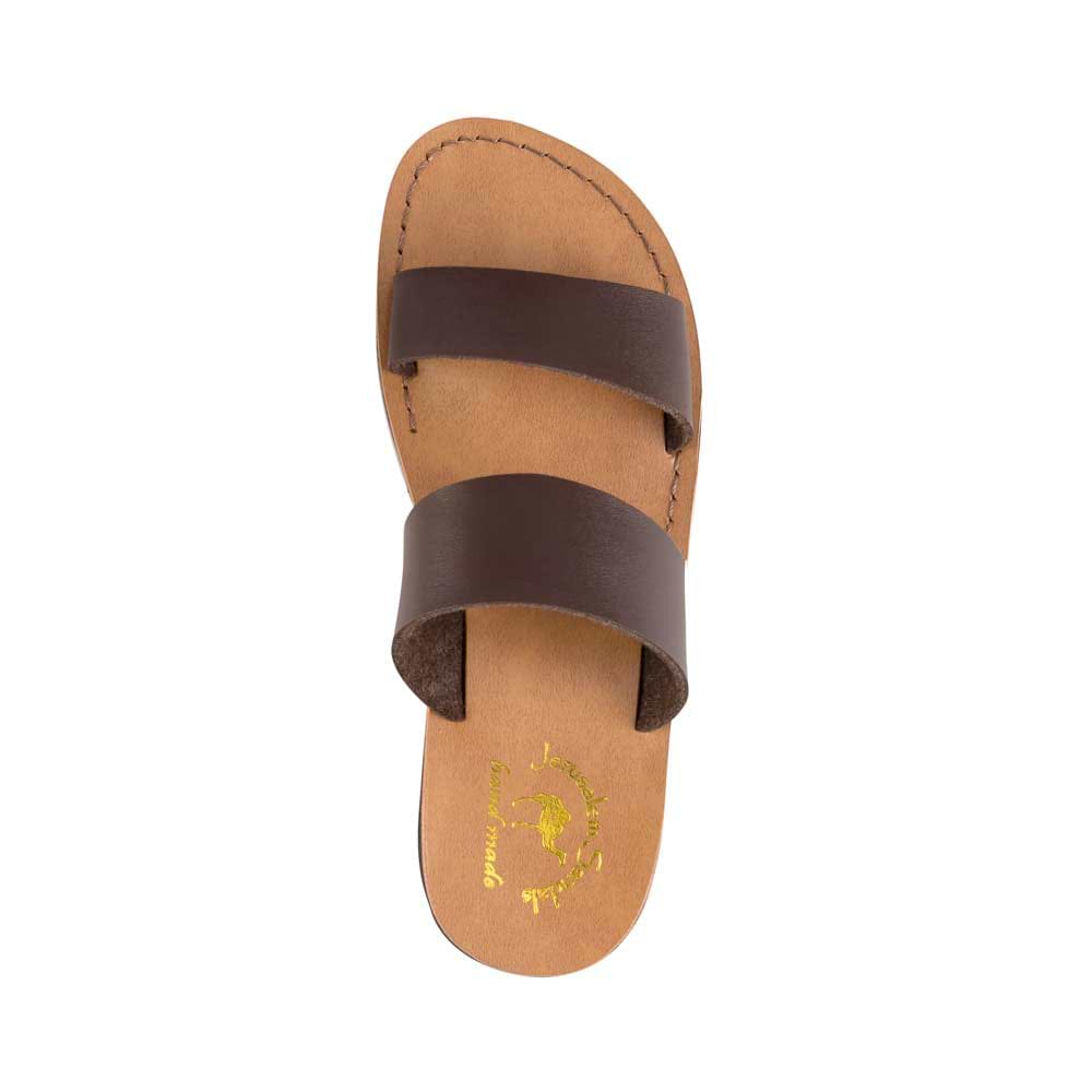 Aviv - Vegan Leather Sandal | Brown up view
