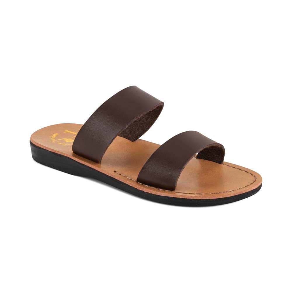 Aviv - Vegan Leather Sandal | Brown front view