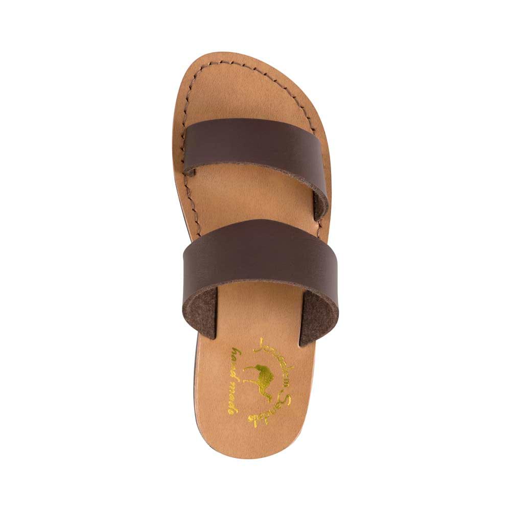 Aviv - Vegan Leather Sandal | Brown up view