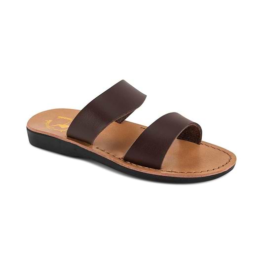 Aviv - Vegan Leather Sandal | Brown front view