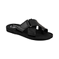 Asher - Vegan Leather Sandal | Black front view