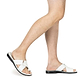Asher white, handmade leather slide sandals with toe loop - model View