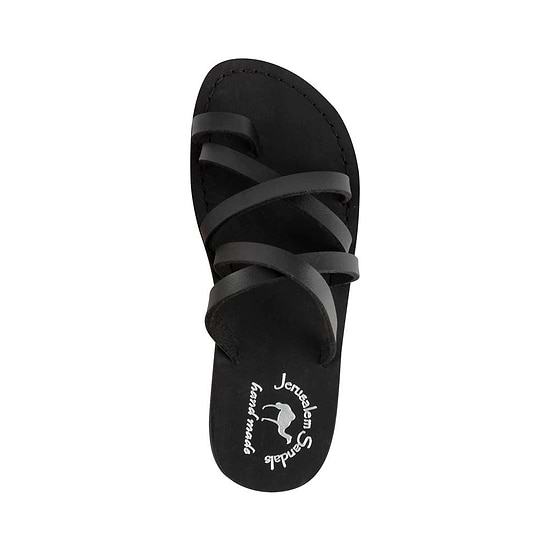 Ariel - Vegan Leather Sandal | Black up view