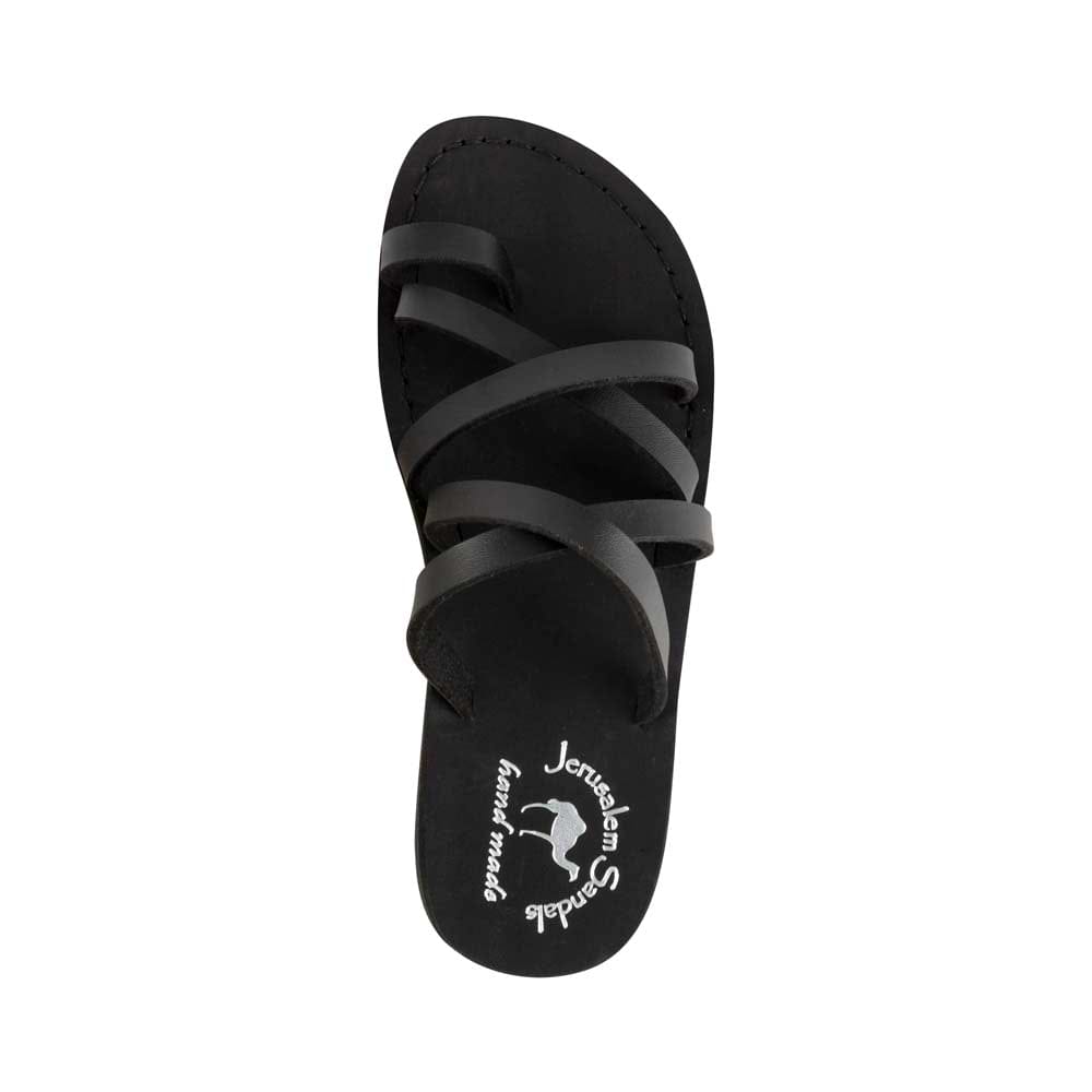 Ariel - Vegan Leather Sandal | Black up view