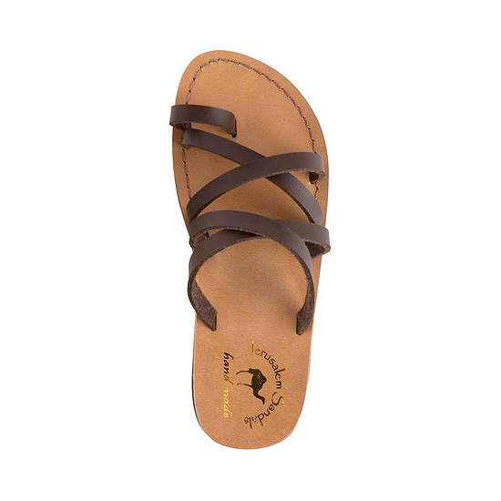 Ariel - Vegan Leather Sandal | Brown up view