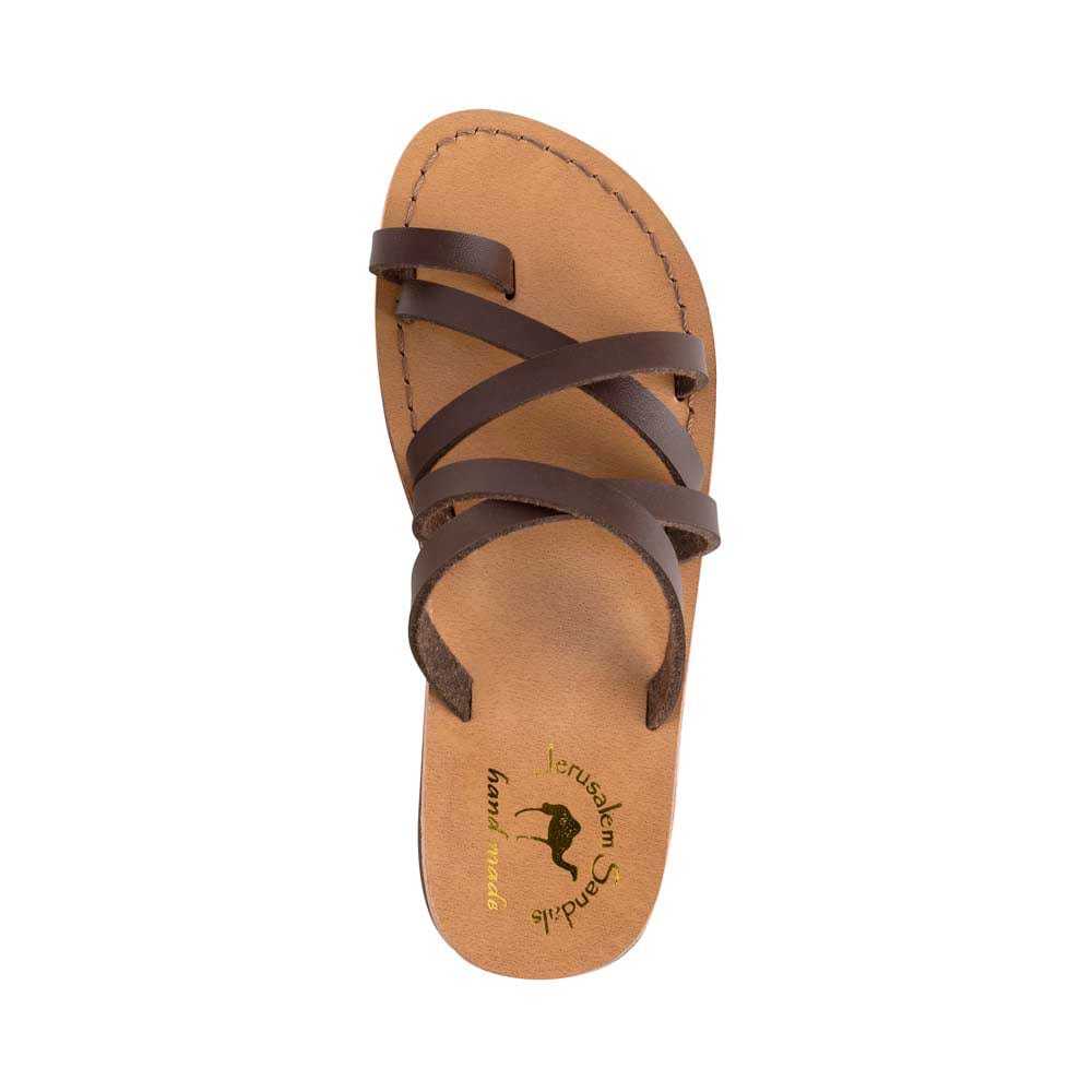 Ariel - Vegan Leather Sandal | Brown up view