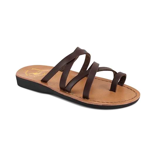 Ariel - Vegan Leather Sandal | Brown front view