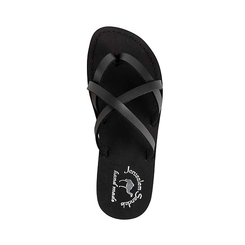 Tamar - Vegan Leather Sandal | Black up view