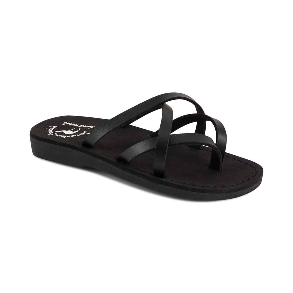 Tamar - Vegan Leather Sandal | Black front view