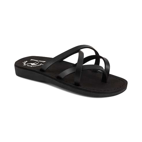 Tamar - Vegan Leather Sandal | Black front view