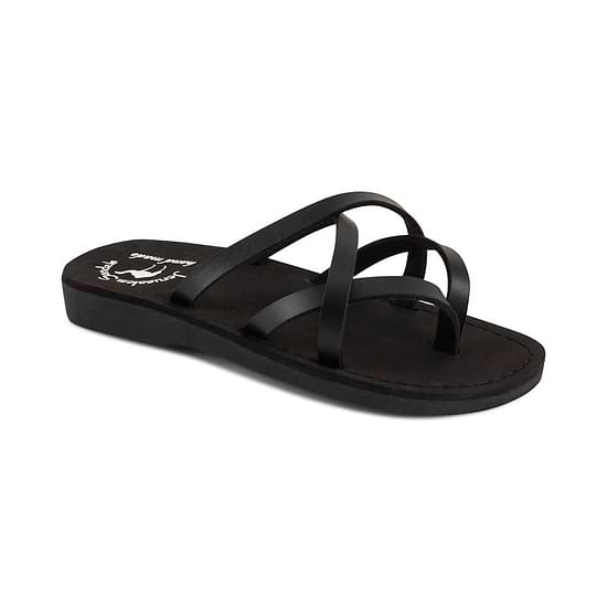 Tamar - Vegan Leather Sandal | Black front view