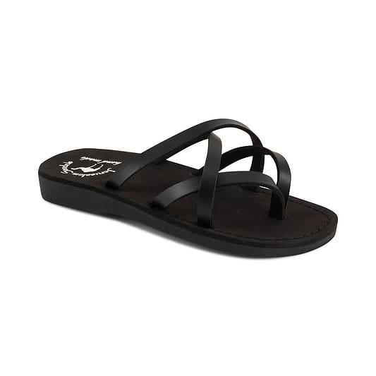 Tamar - Vegan Leather Sandal | Black front view