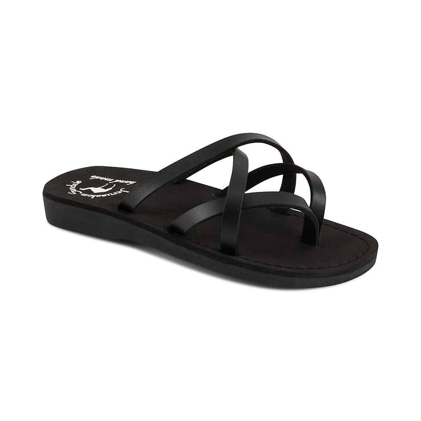 Tamar - Vegan Leather Sandal | Black front view