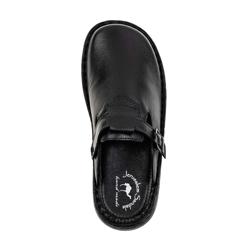 Sawyer Black Closed Toe Leather Sandals - Top View