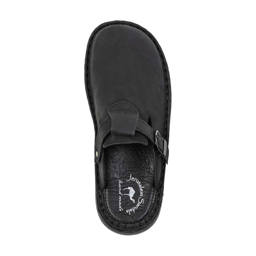 Sawyer Black Nubuck Closed Toe Leather Sandal - Top View