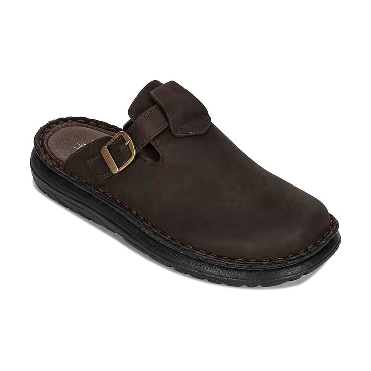 Sawyer Brown Nubuck Closed Toe Leather Sandal - Front View