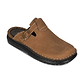 Sawyer Tan Nubuck closed toe leather sandal - Front View