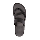 Exodus Black, handmade leather slide sandals with toe loop - Top View
