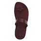 Esther brown, handmade leather slide sandals - up View