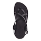Tamar Buckle black, handmade leather sandals with back strap - Side View