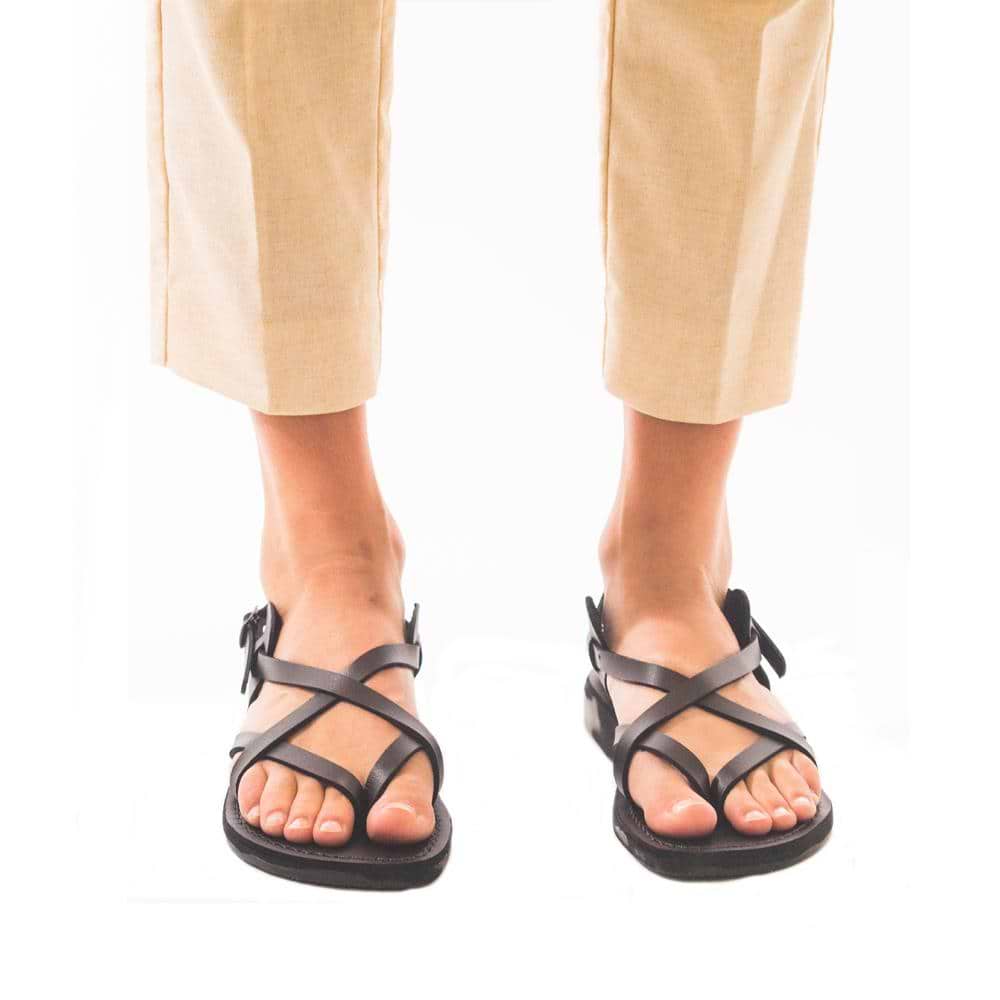 Tamar Buckle - Leather Flip Flop Sandal | Black