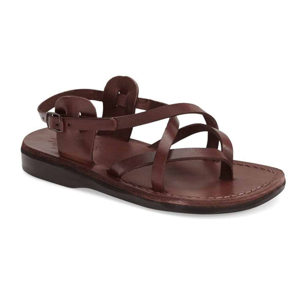 Jerusalem Sandals レザーサンダル 38 Tamar Buckle - Leather Flip-Flop Sandal - Brown