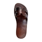 Anna Brown, handmade slide leather sandals - up View
