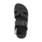 Anna - Leather Slingback Flat Sandal | Black - top view