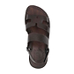 Anna - Leather Slingback Flat Sandal | Brown - up view