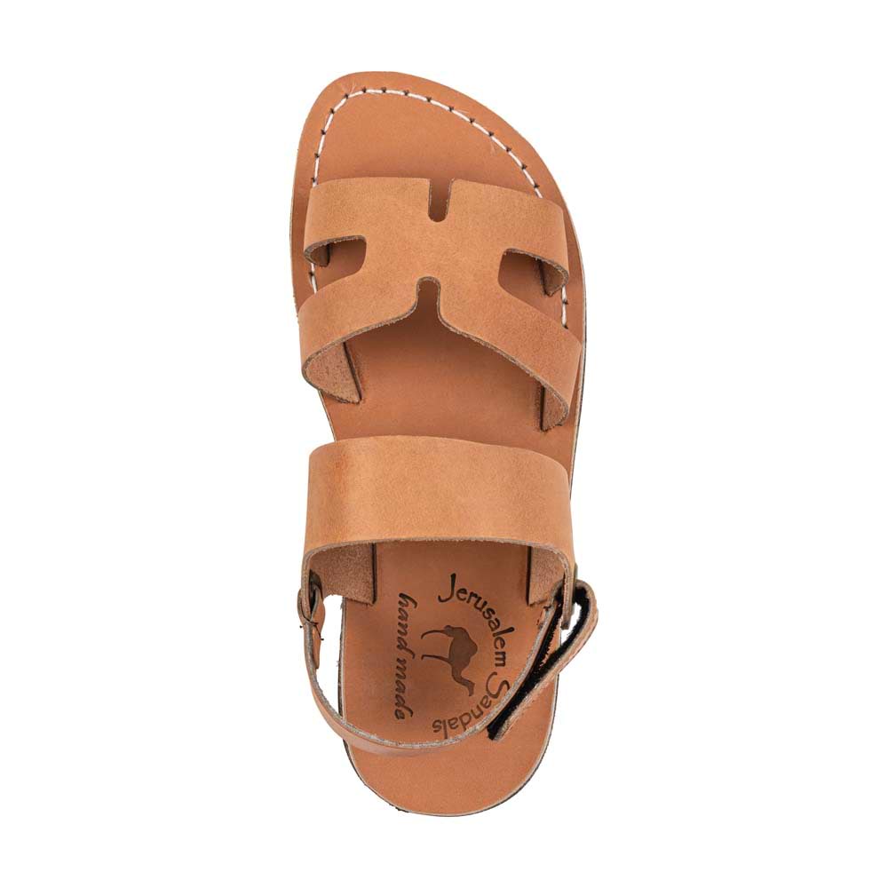 Anna - Leather Slingback Flat Sandal | Tan - top view