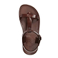 Bathsheba brown, handmade leather sandals with back strap - Side View