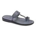 David - Leather Open Toe Sandal | Grey
