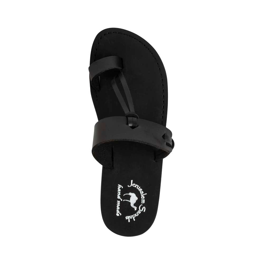 David - Vegan Leather Sandal | Black up view