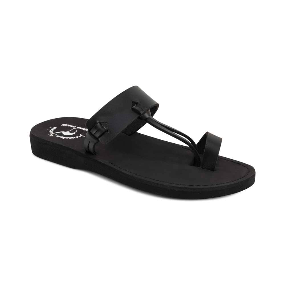 David - Vegan Leather Sandal | Black front view