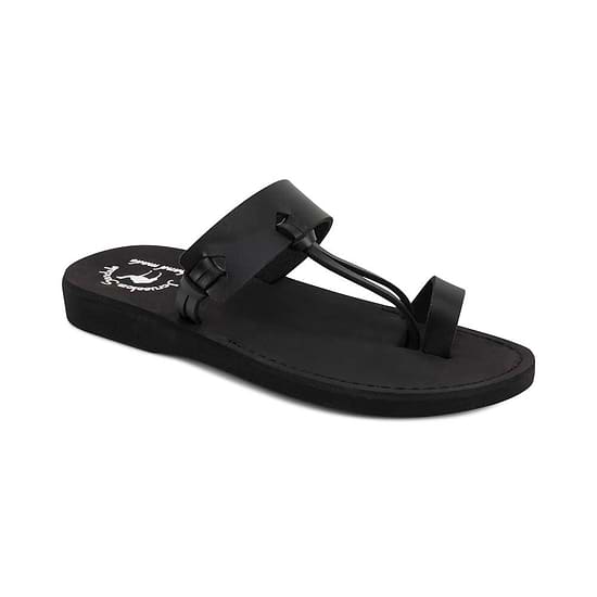 David - Vegan Leather Sandal | Black front view